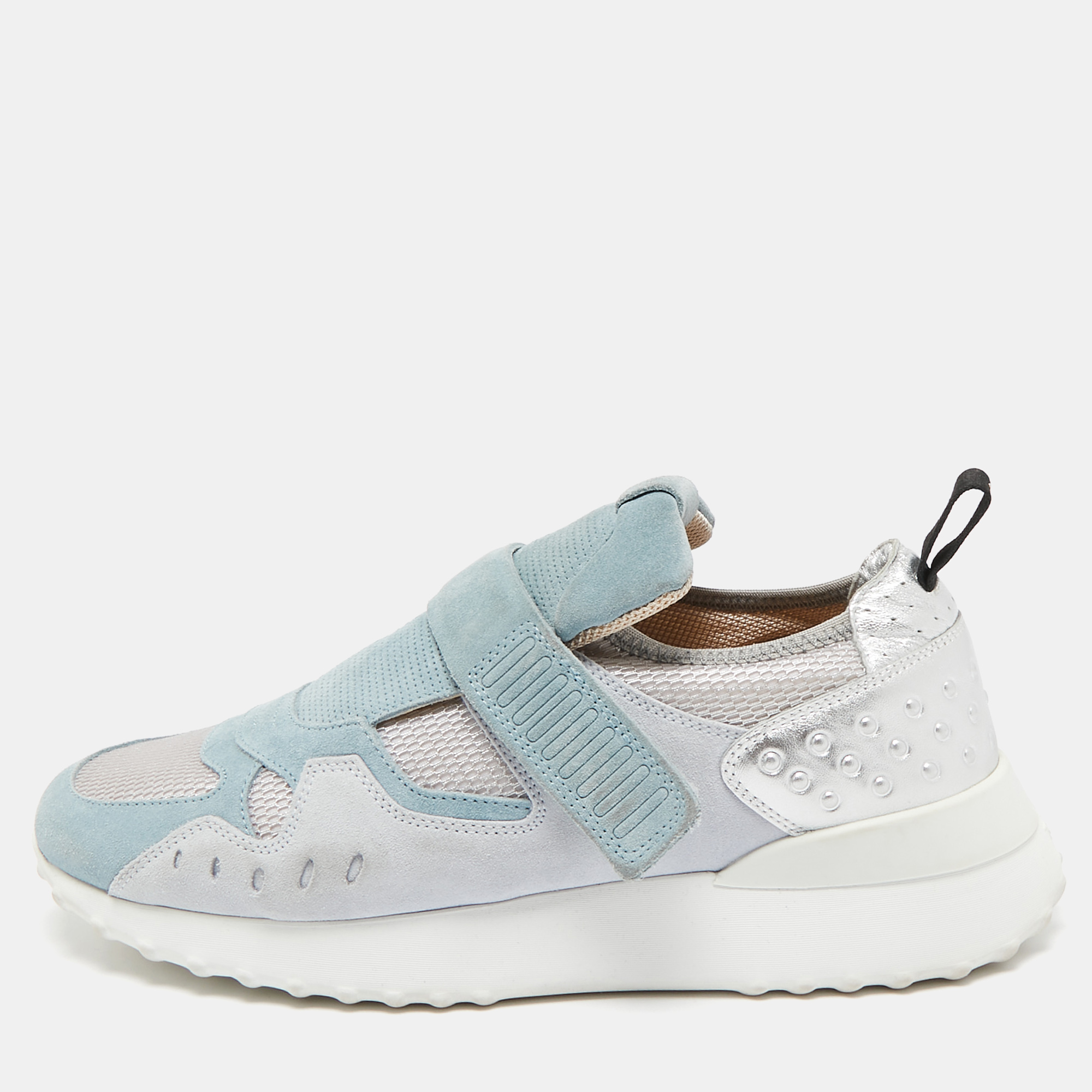 

Tod's Multicolor Mesh and Suede Low Top Sneakers Size