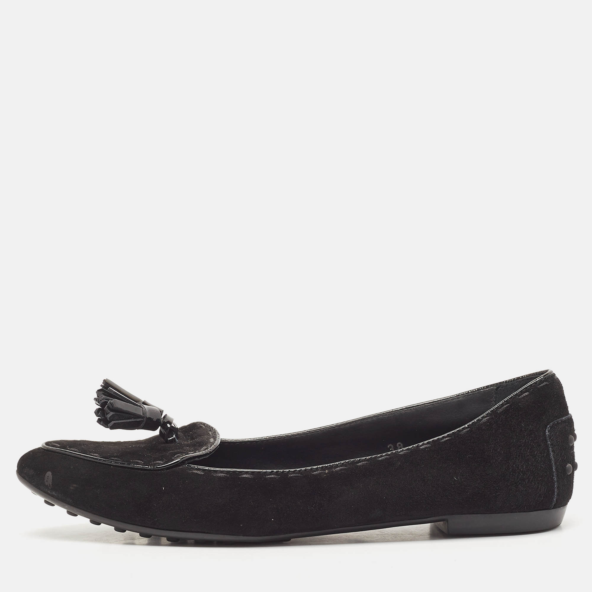 

Tod's Black Suede Smoking Slippers Size