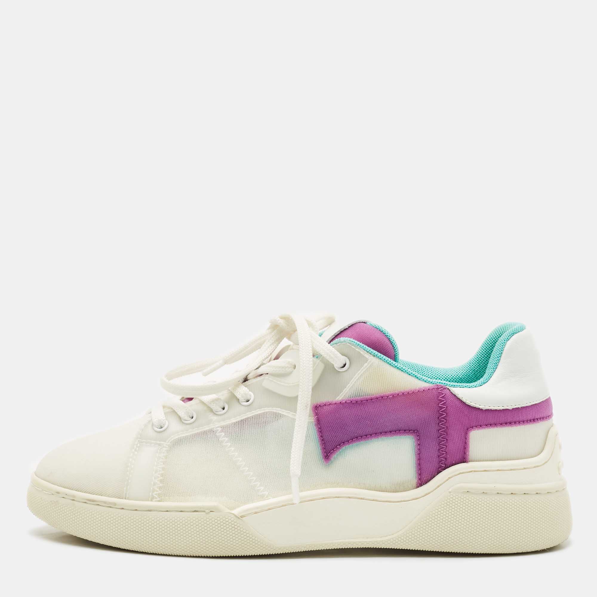 

Tod's Multicolor Leather and Net Lace Up Sneakers Size