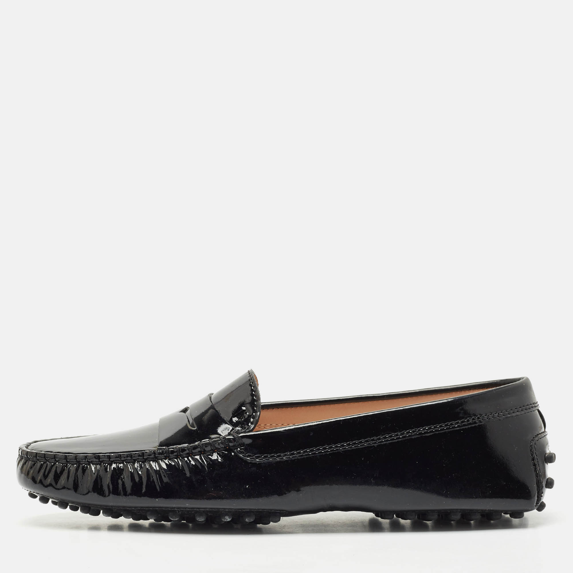 

Tod's Black Patent Leather Penny Penny Loafers Size