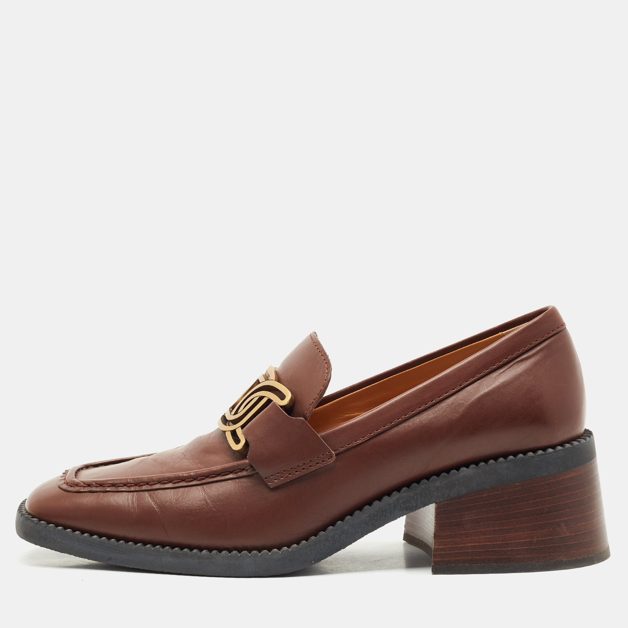 

Tod's Brown Leather Kate Loafers Size
