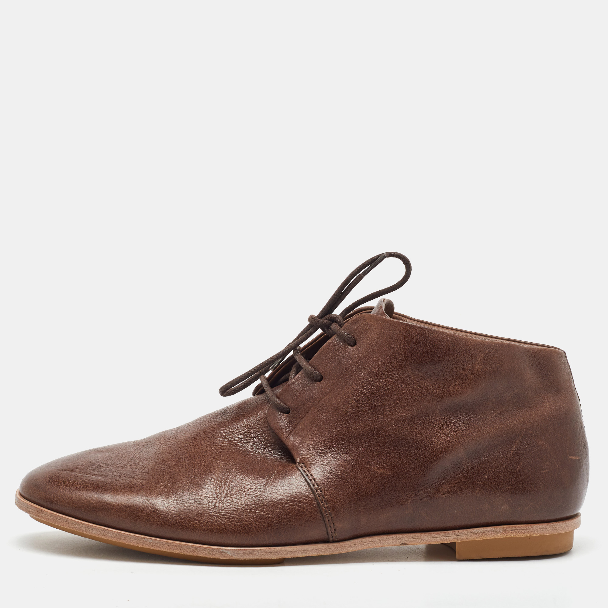 Pre-owned Tod's Dark Brown Leather Lace Up Derby Size 38