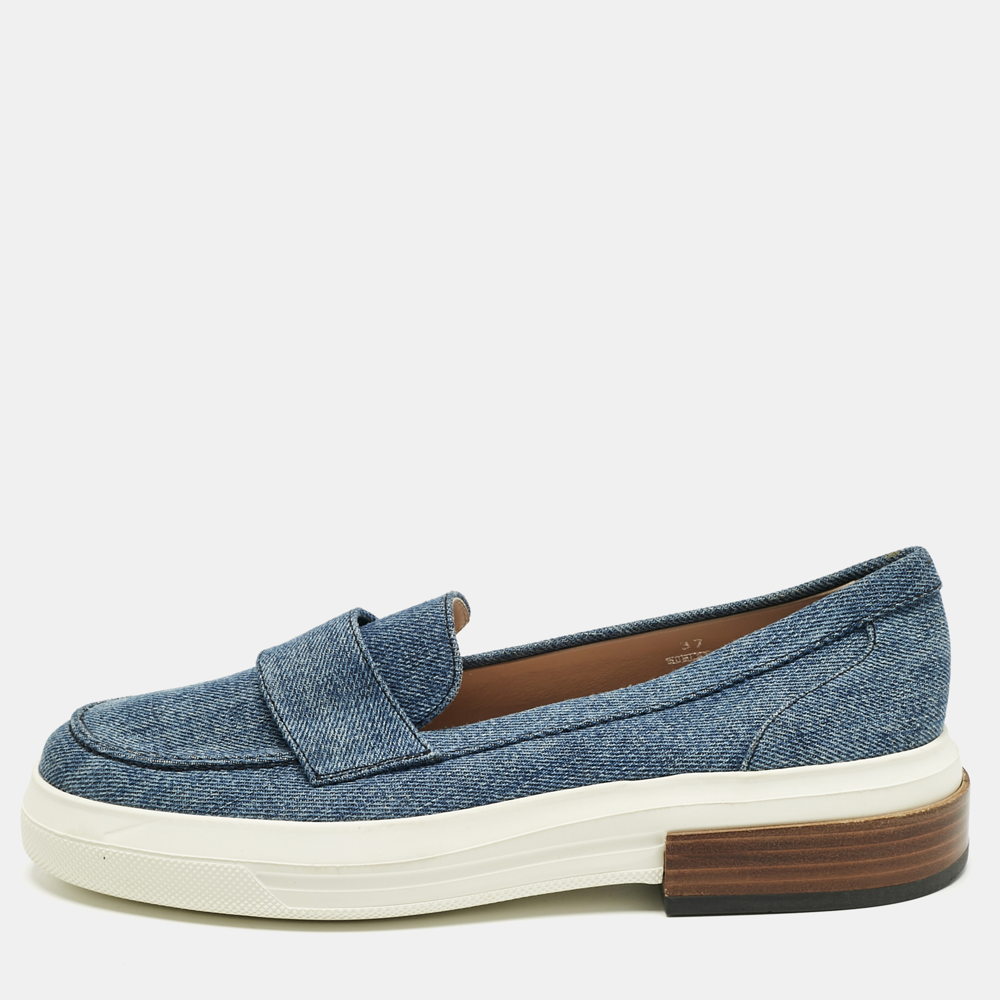 

Tod's Blue Denim Slip On Sneakers Size