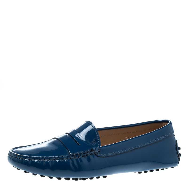 blue penny loafers womens
