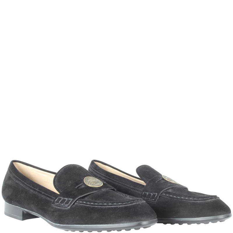 

Tod's Black Suede Loafers Size