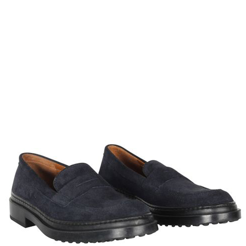 

Tod's Navy Blue Suede Loafers Size