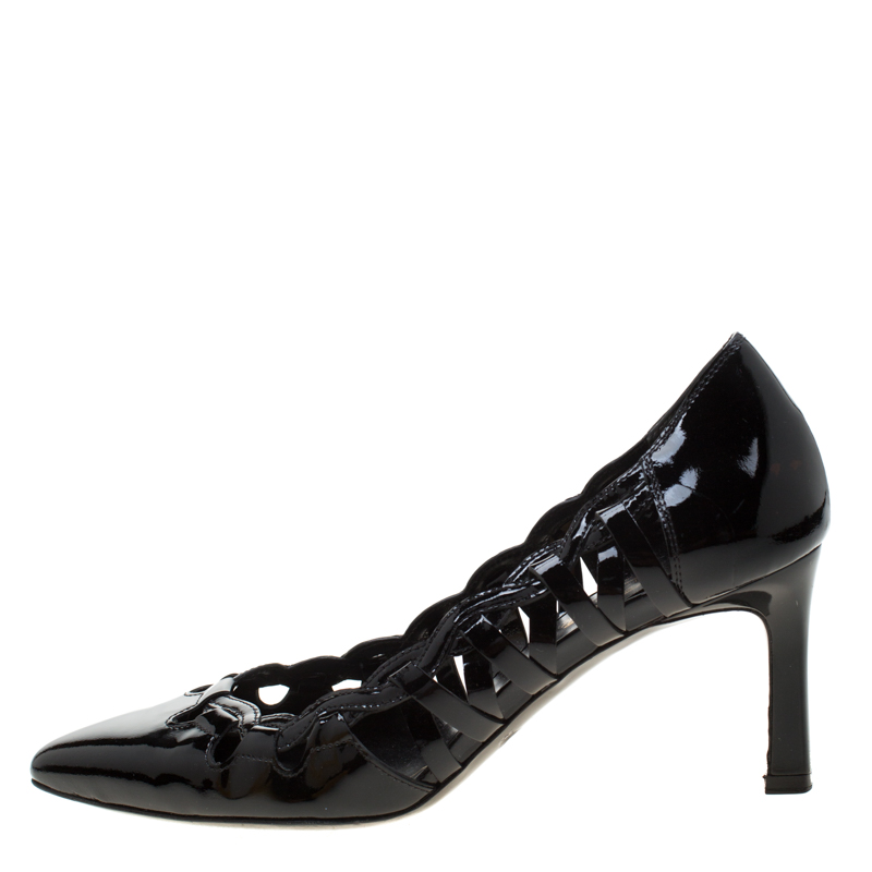 

Tod's Black Patent Leather Cut Out Pumps Size