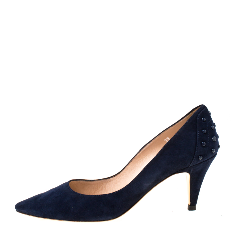 

Tod's Blue Suede Pointed Toe Pumps Size