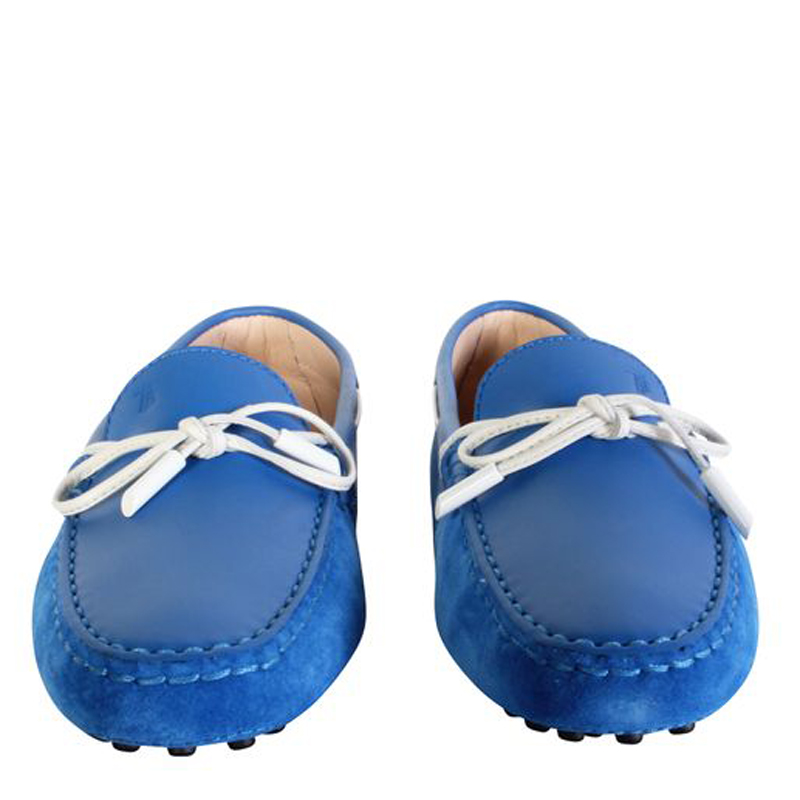 

Tod's Electric Blue Suede And Leather Loafers Size