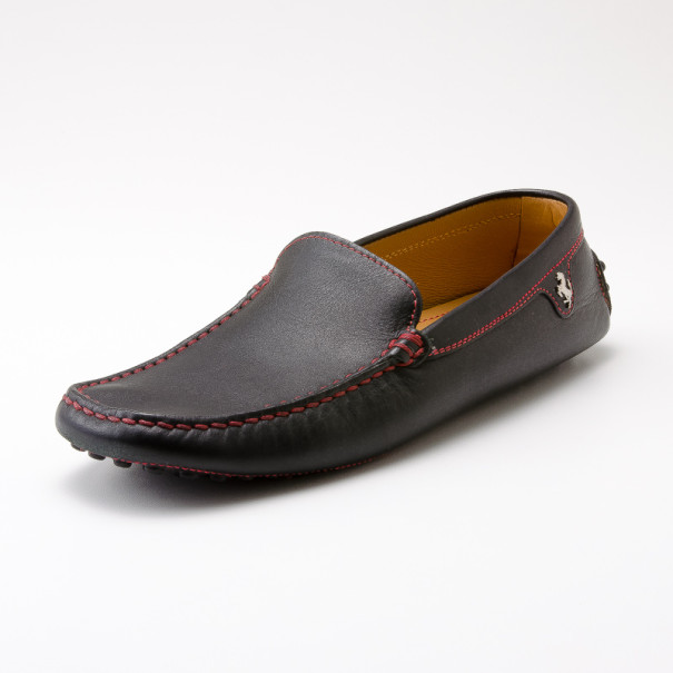 مملوكة مسبقًا Tod's For Ferrari Black Leather Loafers Size 38