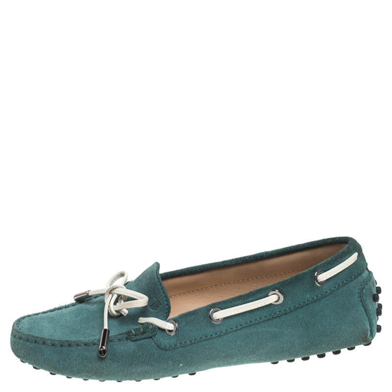 

Tod's Green Suede Bow Loafers Size