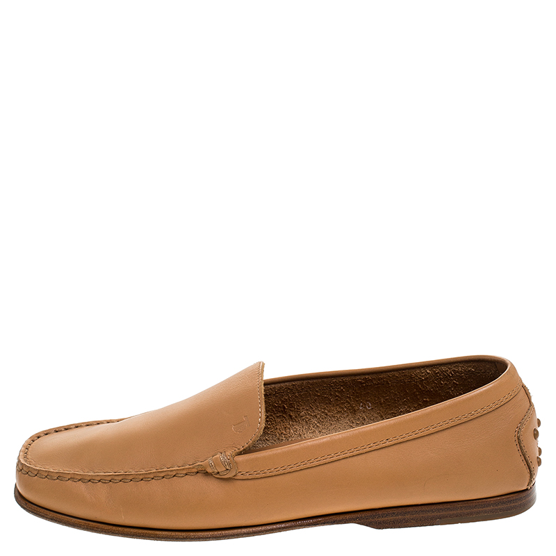 Tod's Beige Leather Loafers Size