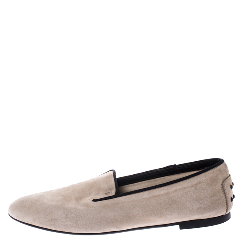 

Tod's Beige Suede Slip On Loafers Size