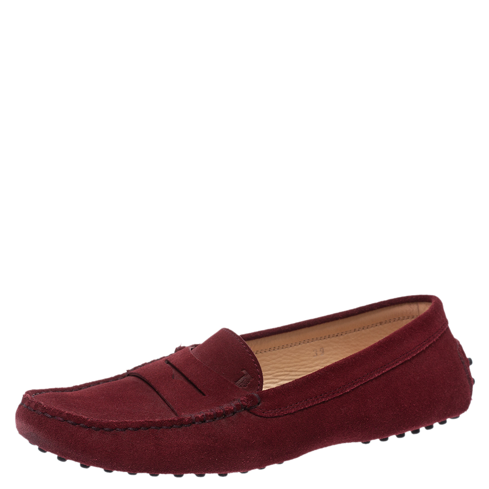 red penny loafers