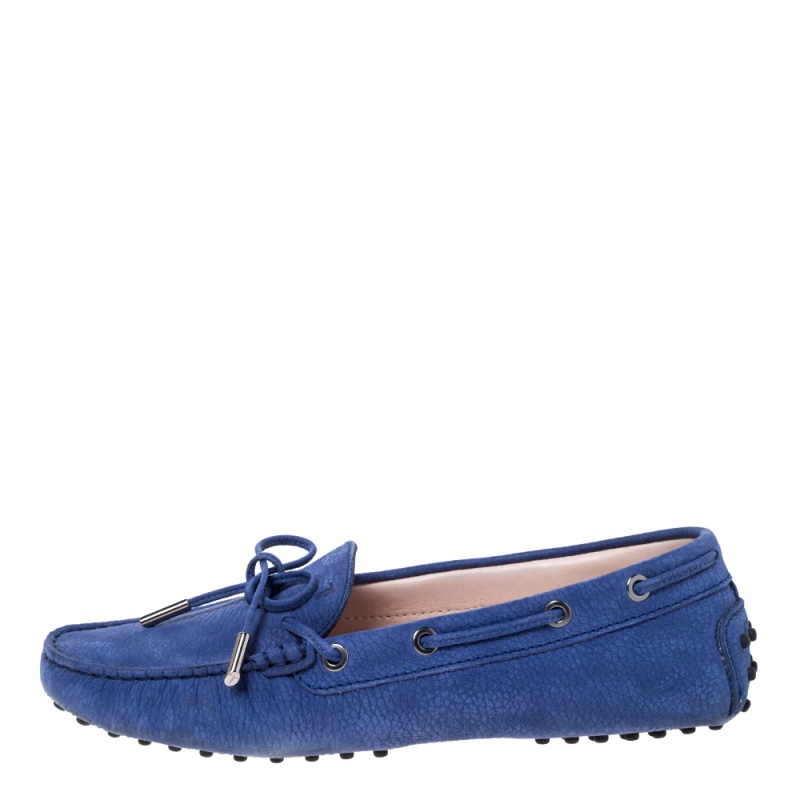 

Tod's Blue Nubuck City Gommino Loafers Size