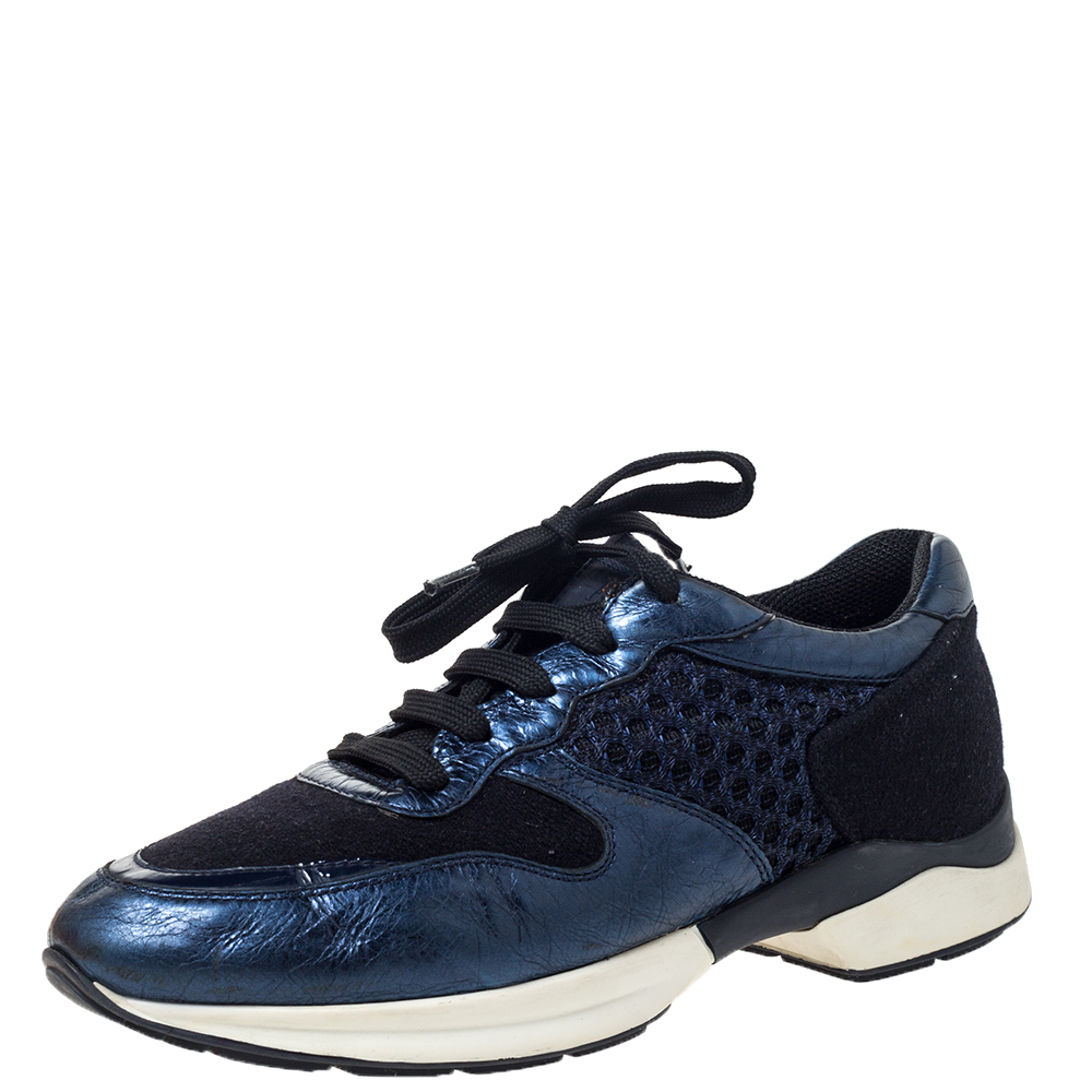 metallic blue sneakers