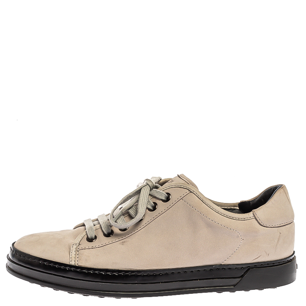 

Tod's Grey Nubuck Low Top Lace Sneakers Size