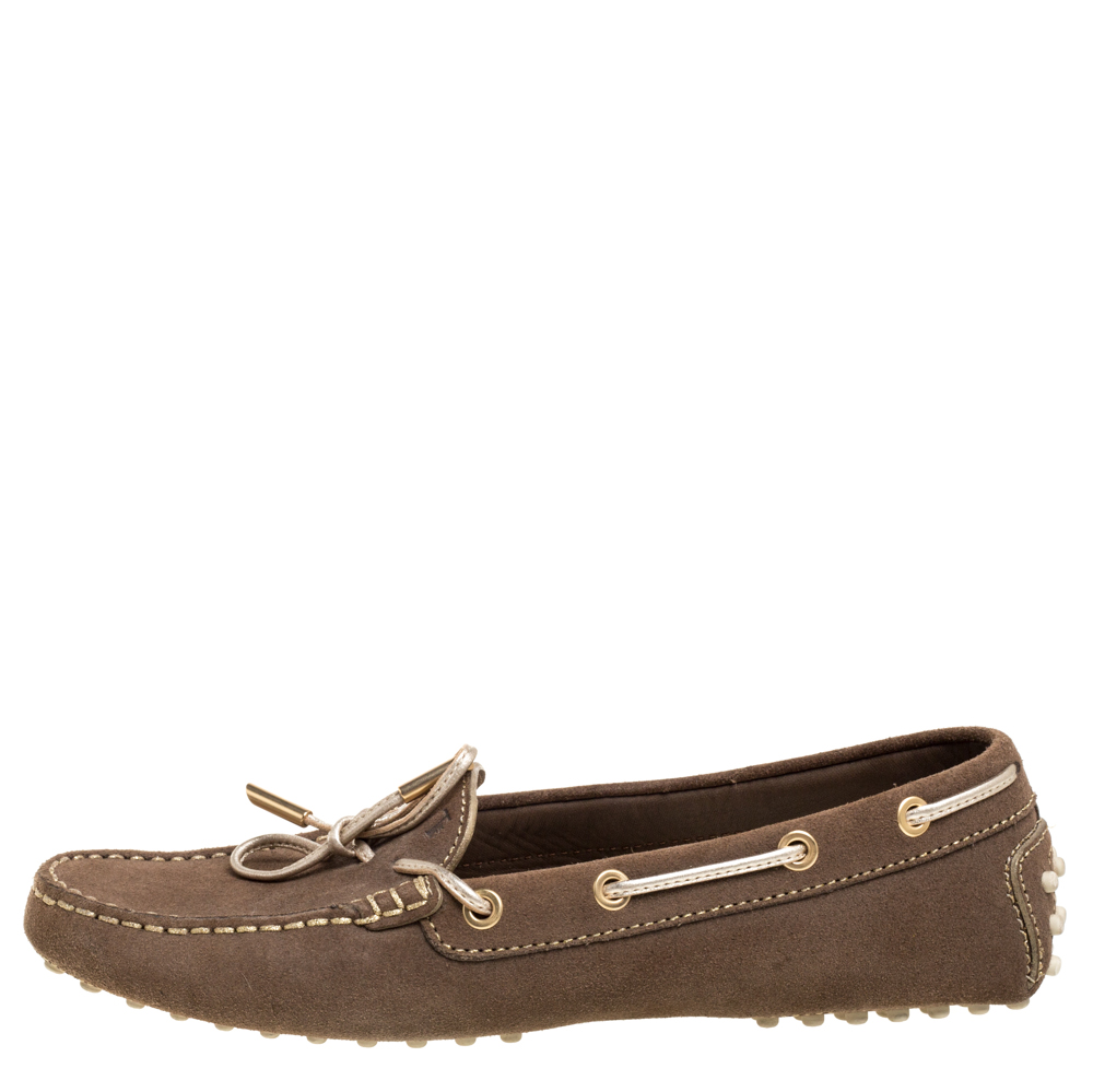 

Tod's Brown Suede Bow Loafers Size