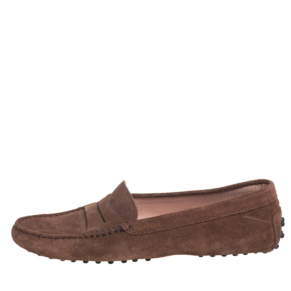 

Tod's Brown Suede Slip On Loafers Size