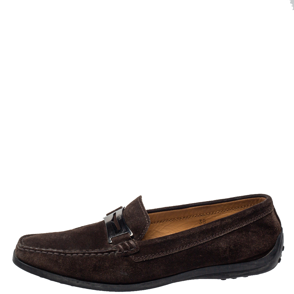 

Tod's Brown Suede Penny Slip On Loafers Size