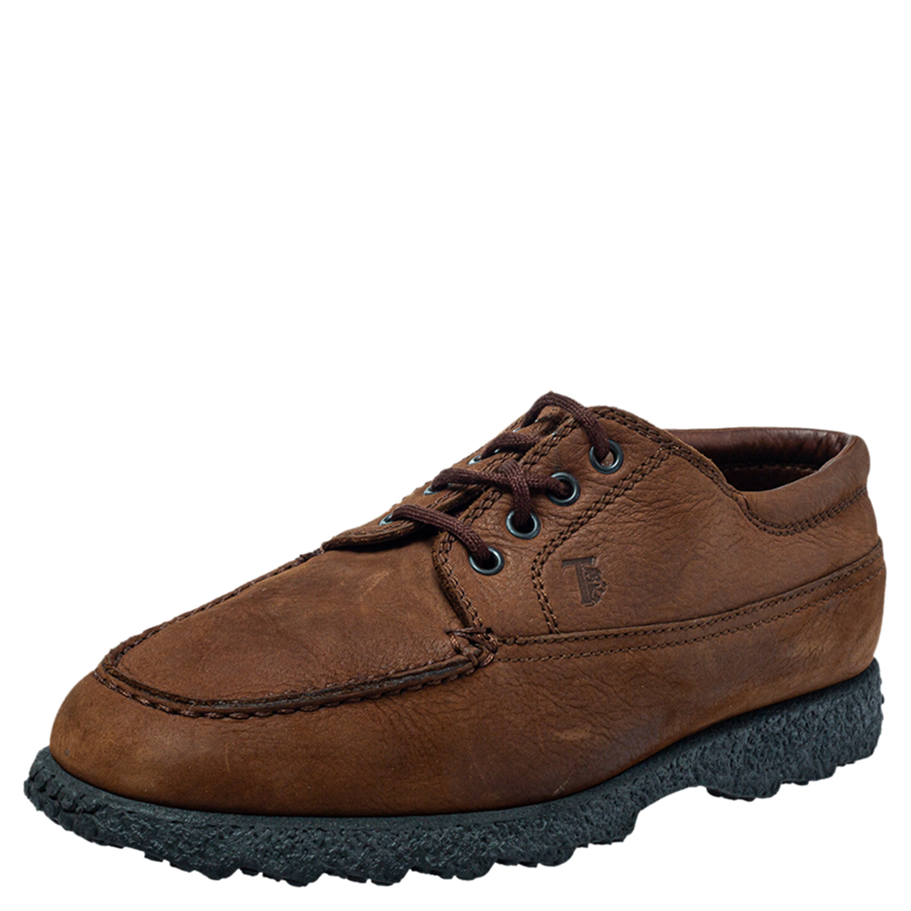 Click to view more detailed imagery on our partner's website Pre-owned Tod's Brown Leather Lace Up Oxford Size 41