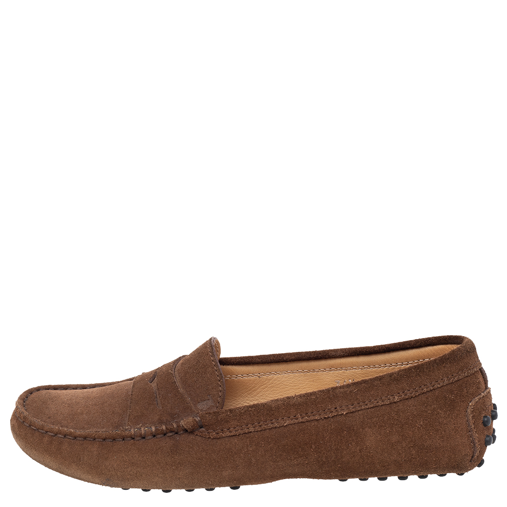 

Tod's Brown Suede Gommini Loafers Size