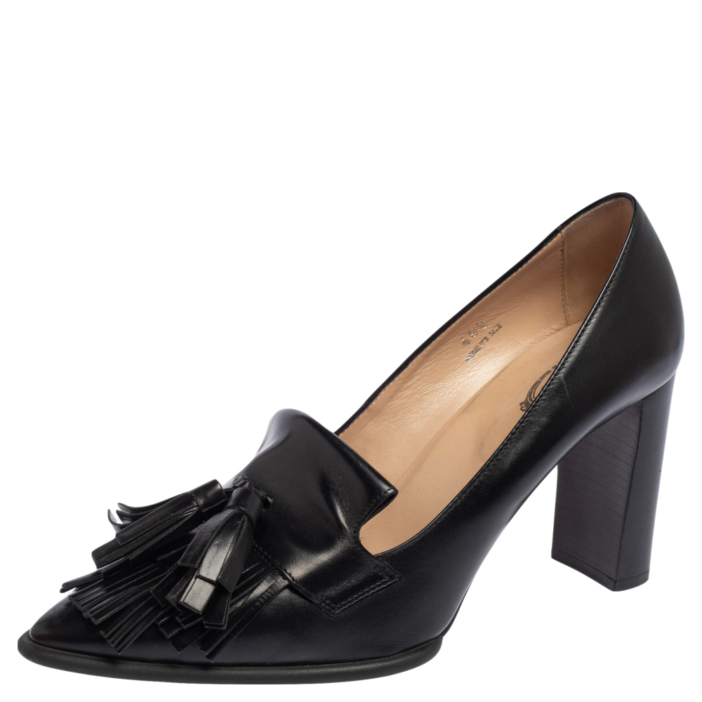 tod's block heel loafer