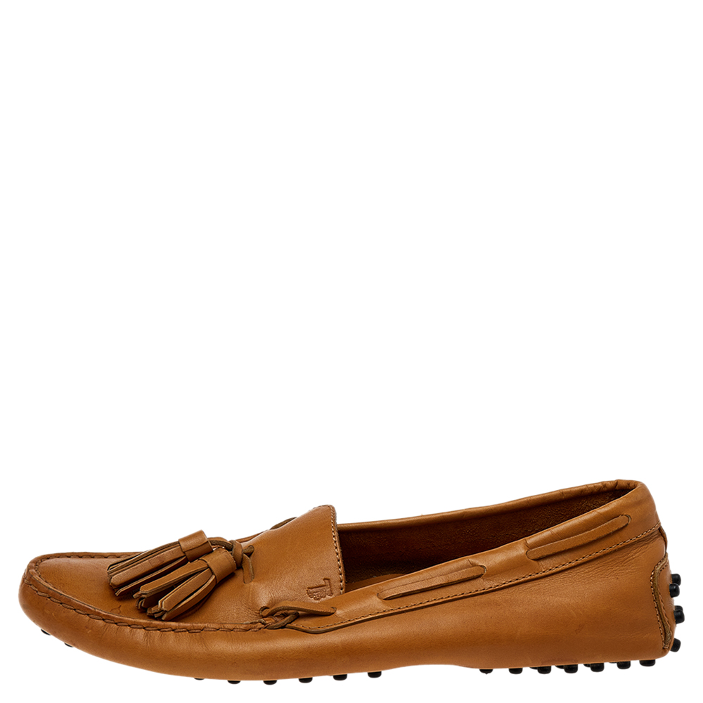 

Tod's Brown Leather Slip on Loafers Size