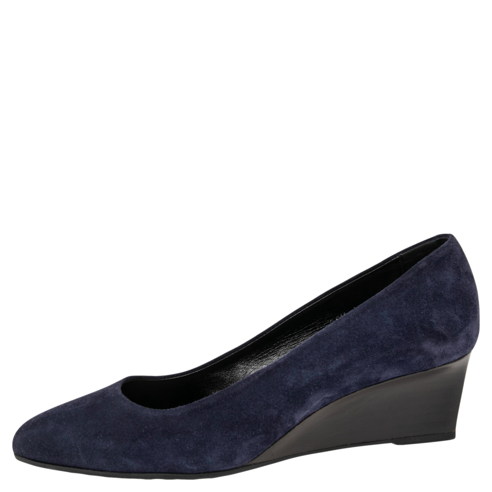 

Tod's Blue Suede Wedge Pumps Size