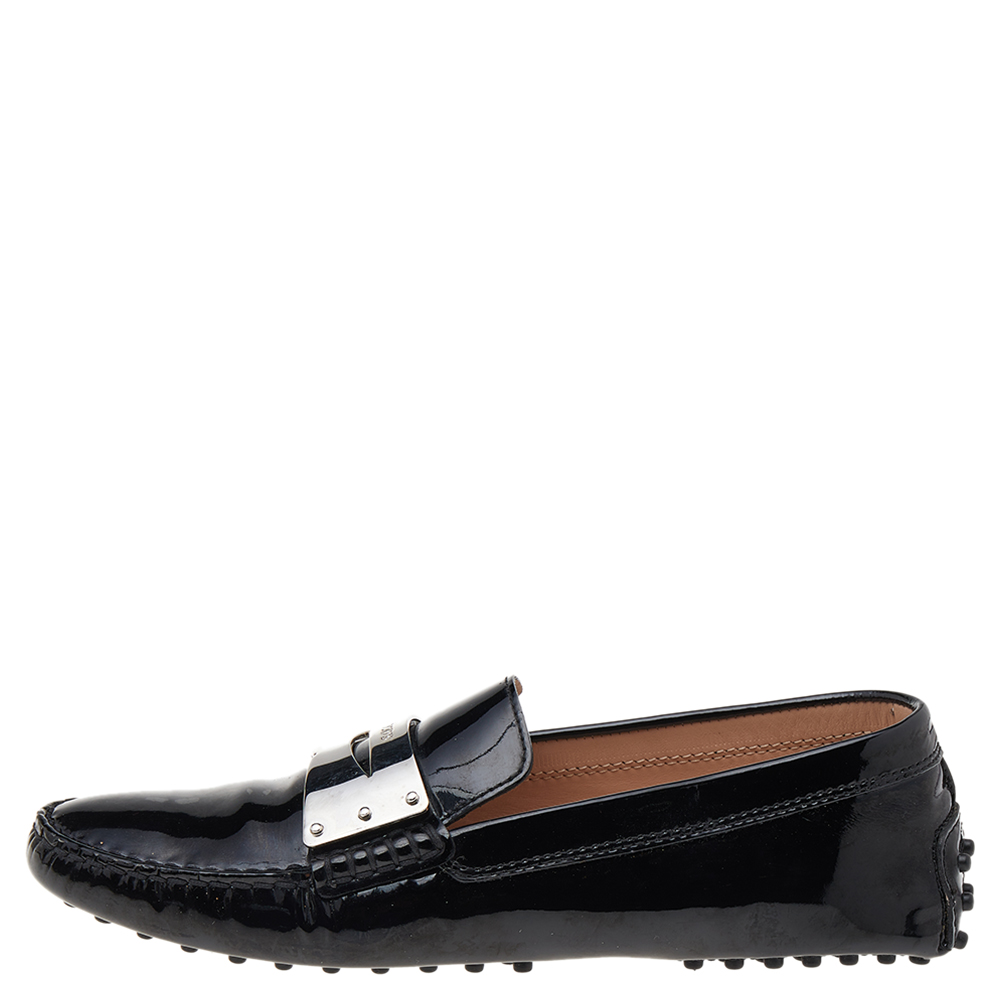 

Tod's Black Patent Leather Slip on Loafers Size