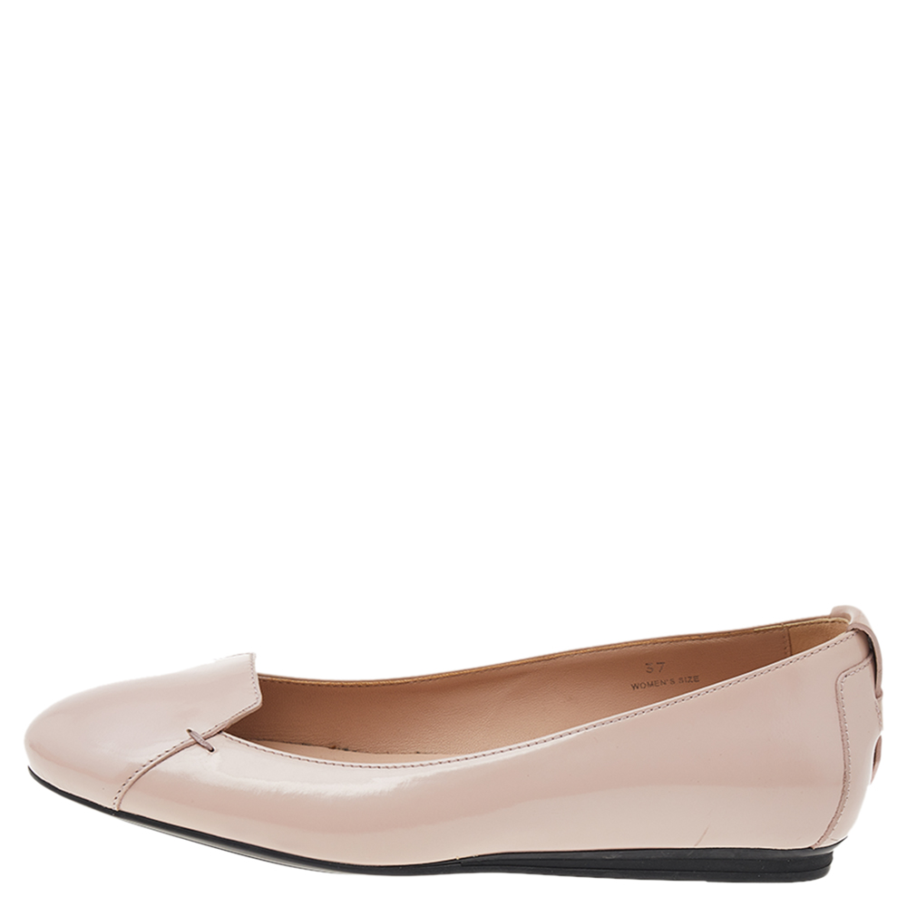 

Tod's Pink Leather Ballet Flats Size