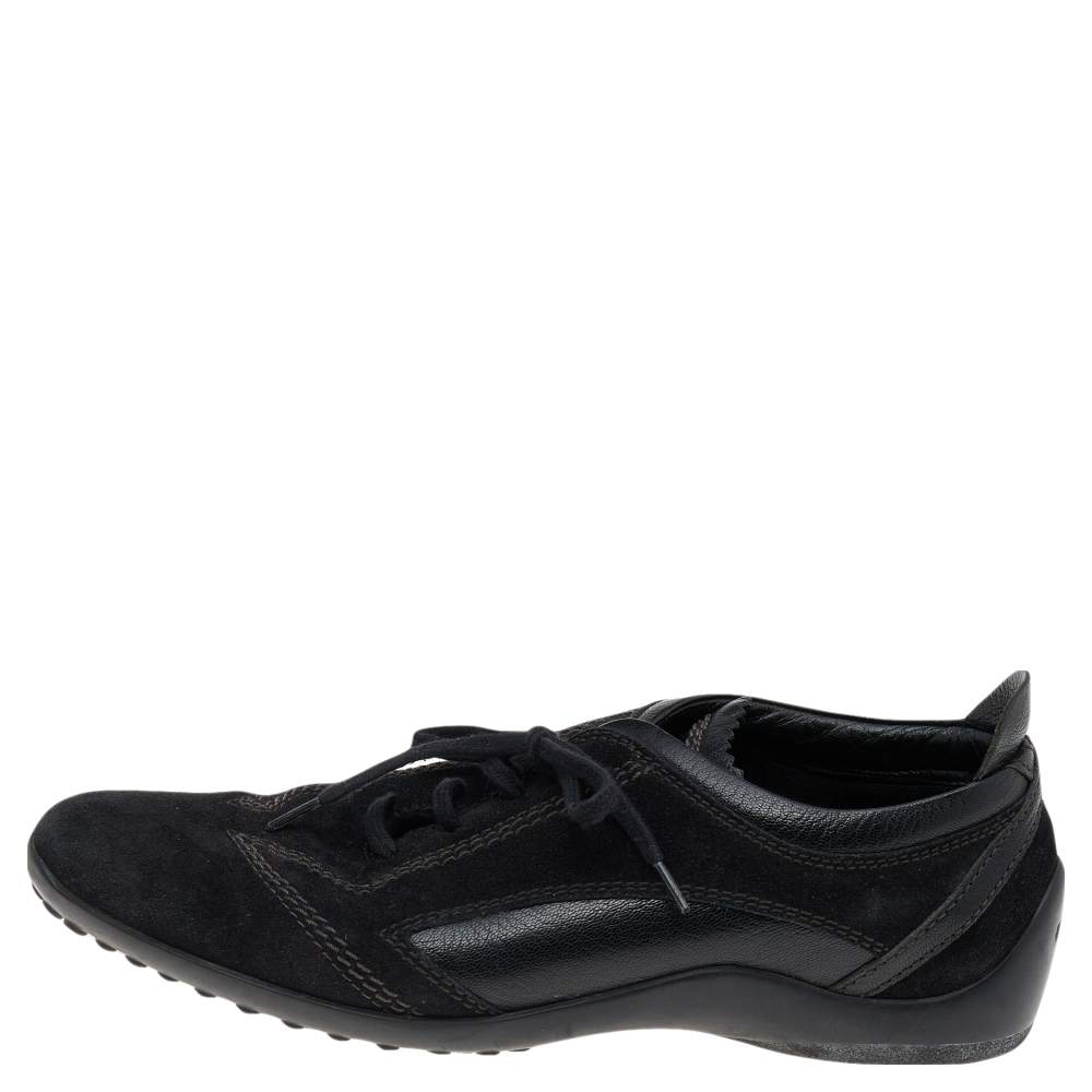 

Tod's Black Suede Low Top Sneakers Size