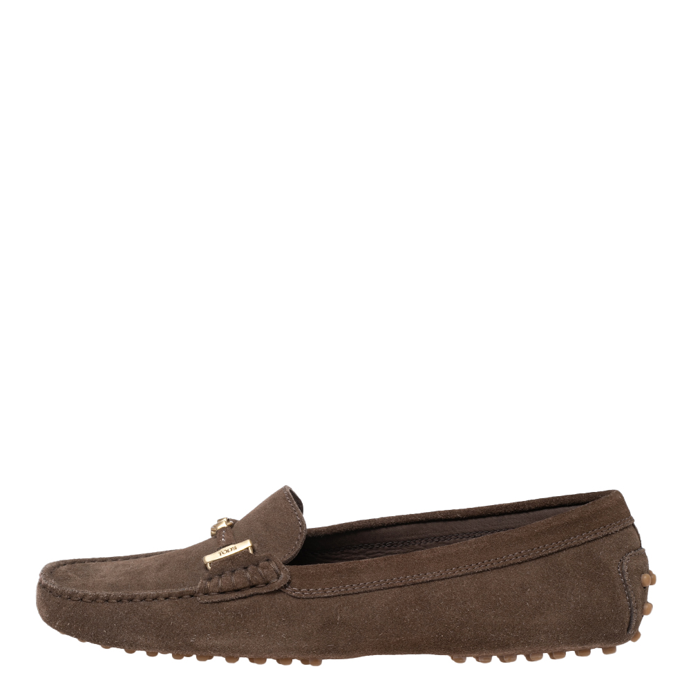 

Tod's Brown Suede Slip On Loafers Size