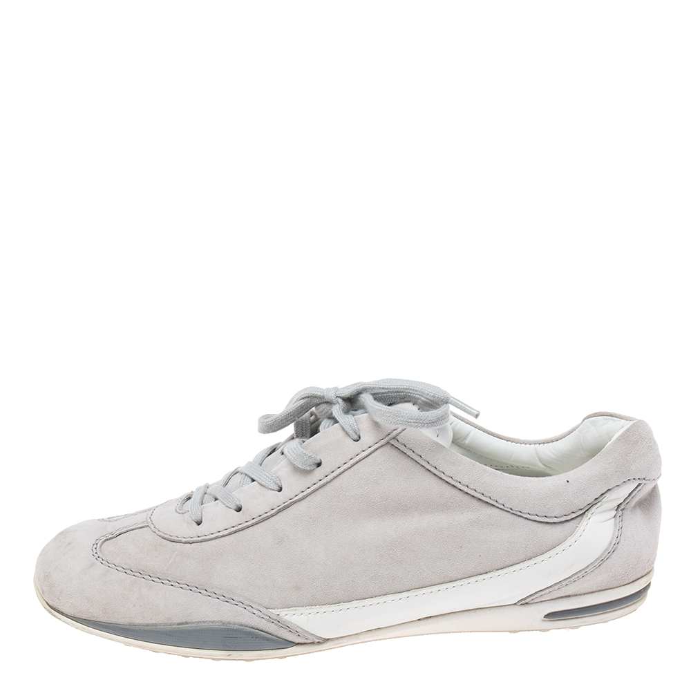 

Tod's Grey Suede And Leather Lace Up Sneakers Size