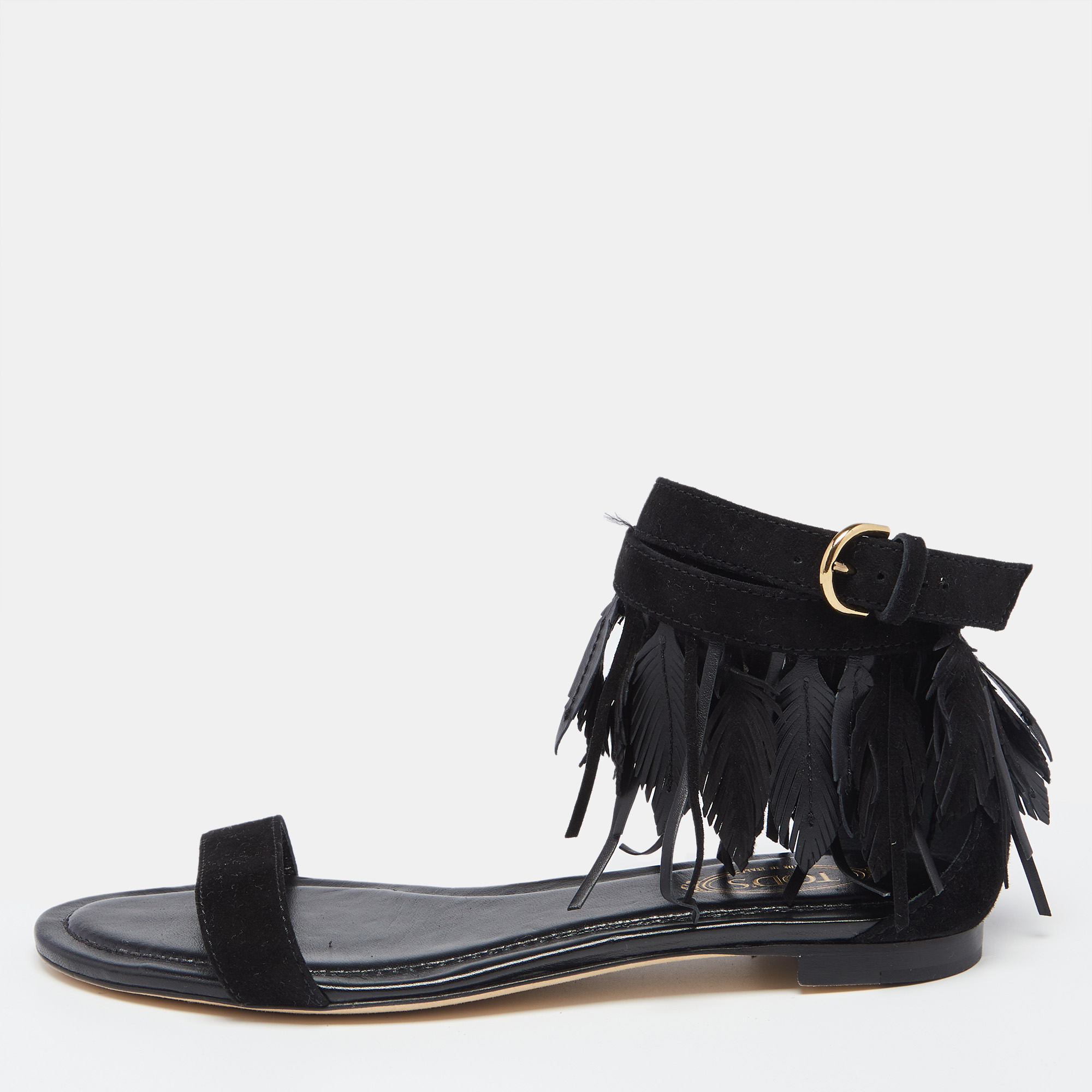 【送関込】TOD'S☆トッズ Suede Sandals Tan Suede sandals | TOD'S | NET-A-PORTER