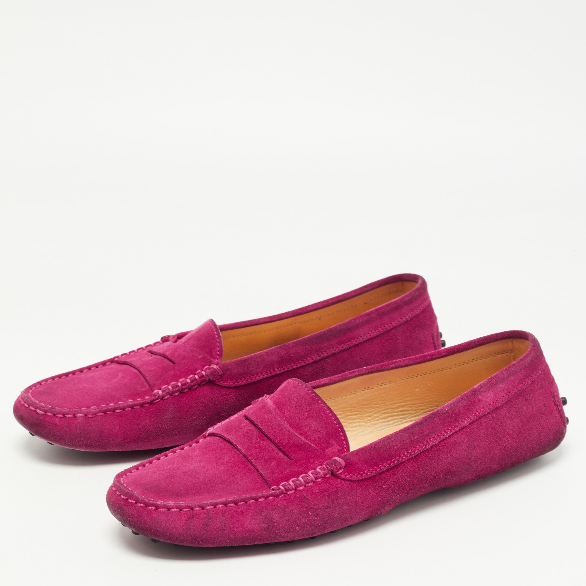 

Tod's Pink Suede Penny Loafers Size