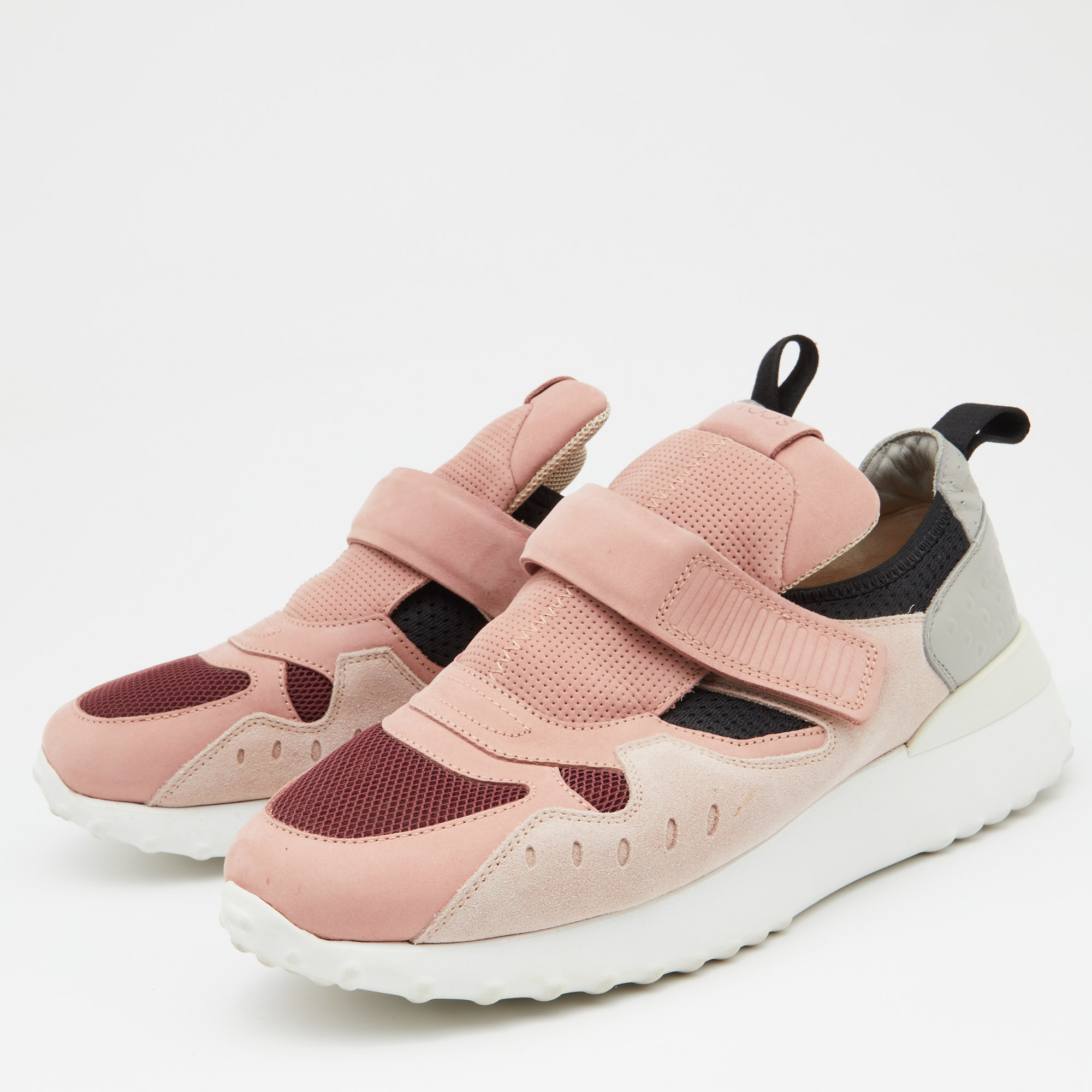 

Tod's Multicolor Suede and Leather Low Top Sneakers Size