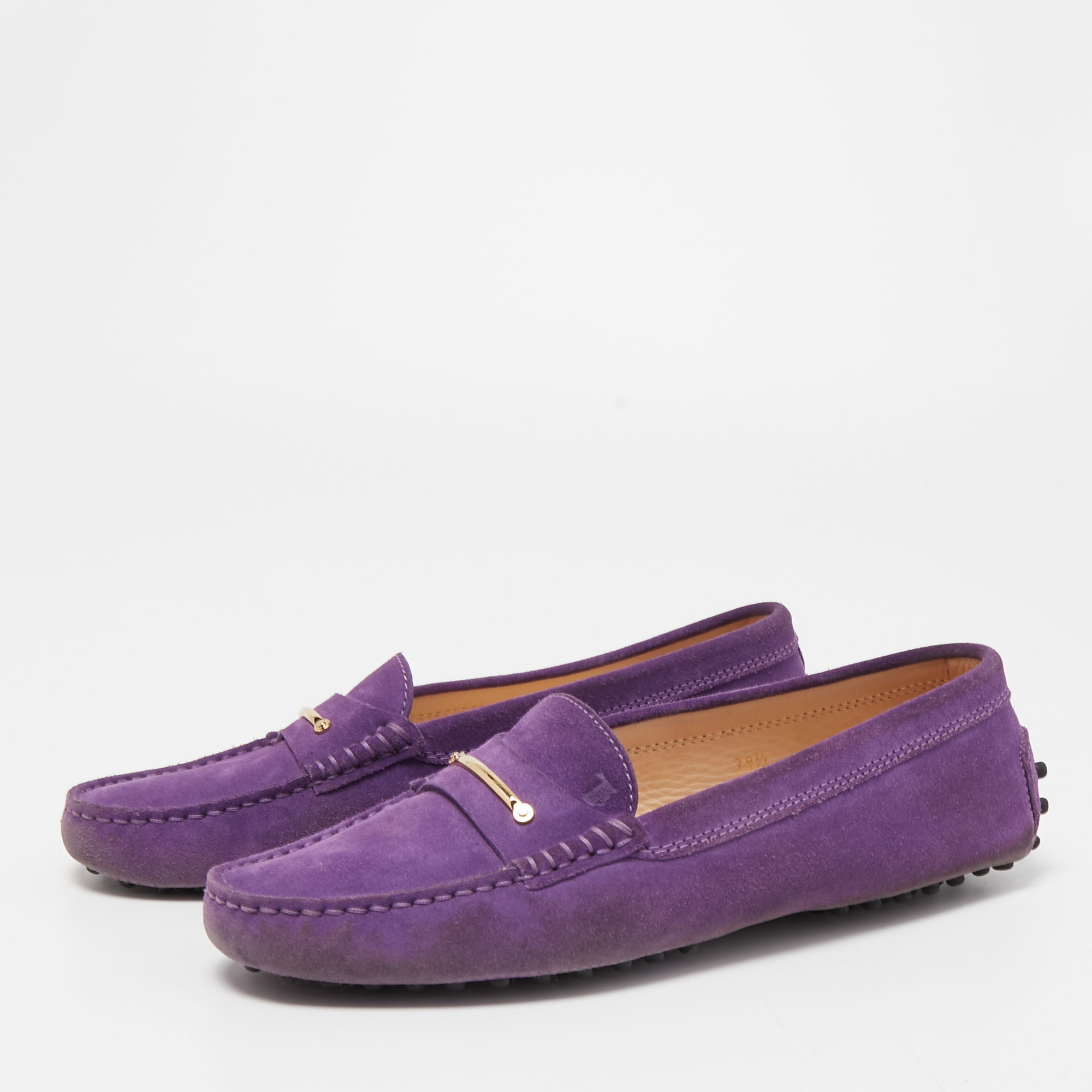 

Tod's Purple Suede Slip On Loafers Size