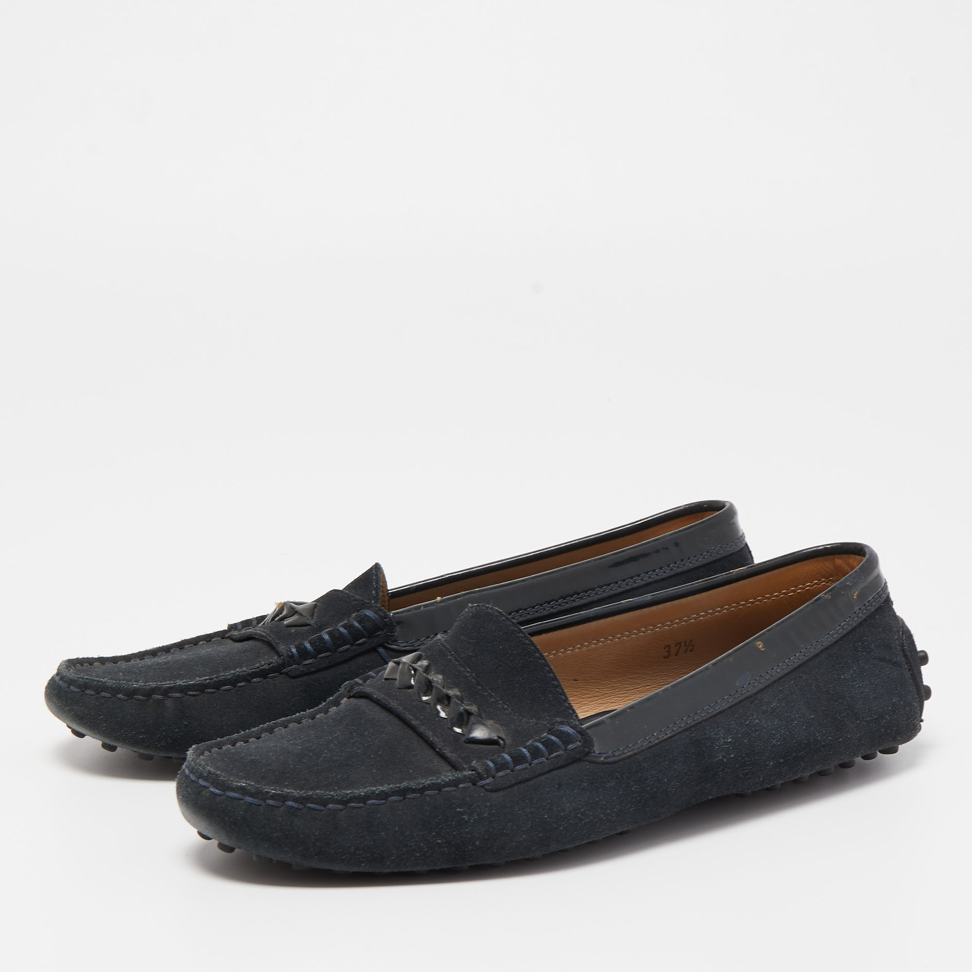 

Tod's Black Suede Slip On Loafers Size
