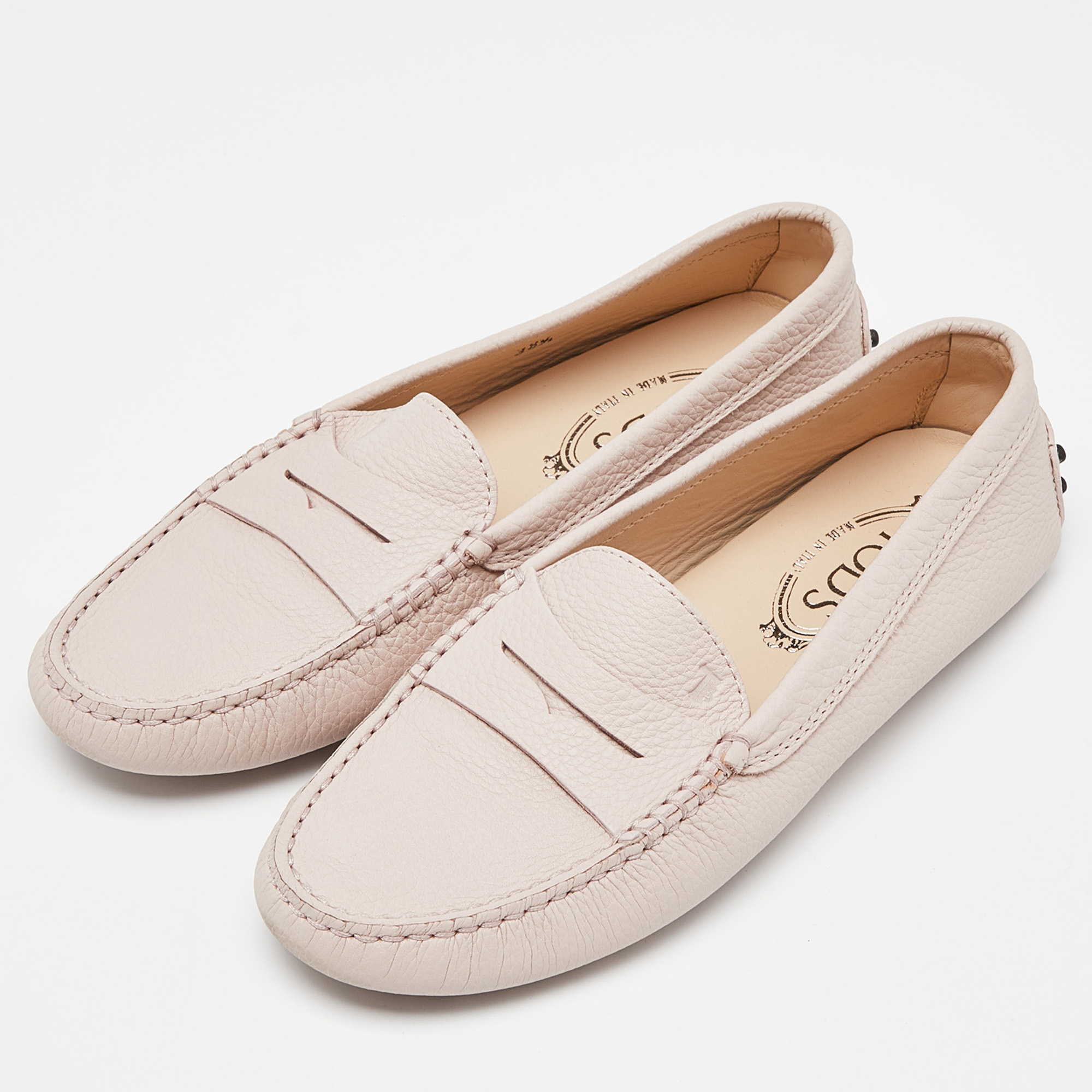 

Tod's Pink Leather Gommino Driving Loafers Size
