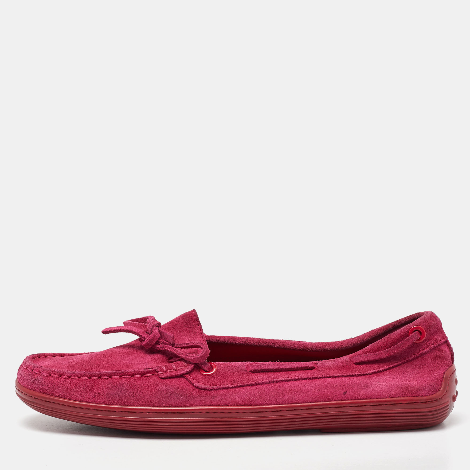 

Tod's Pink Suede Gommino Loafers Size