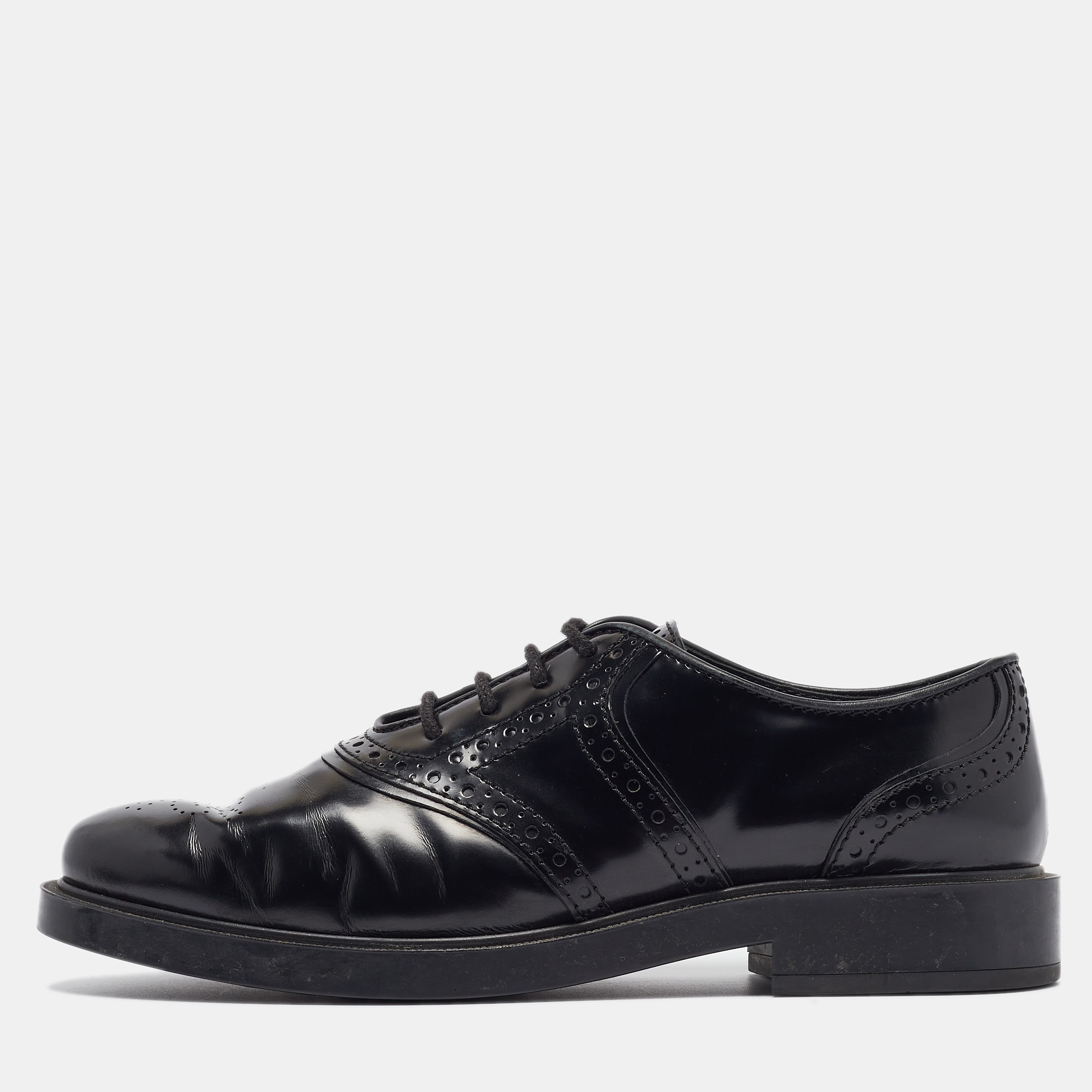 

Tod's Black Leather Brogue Oxfords Size