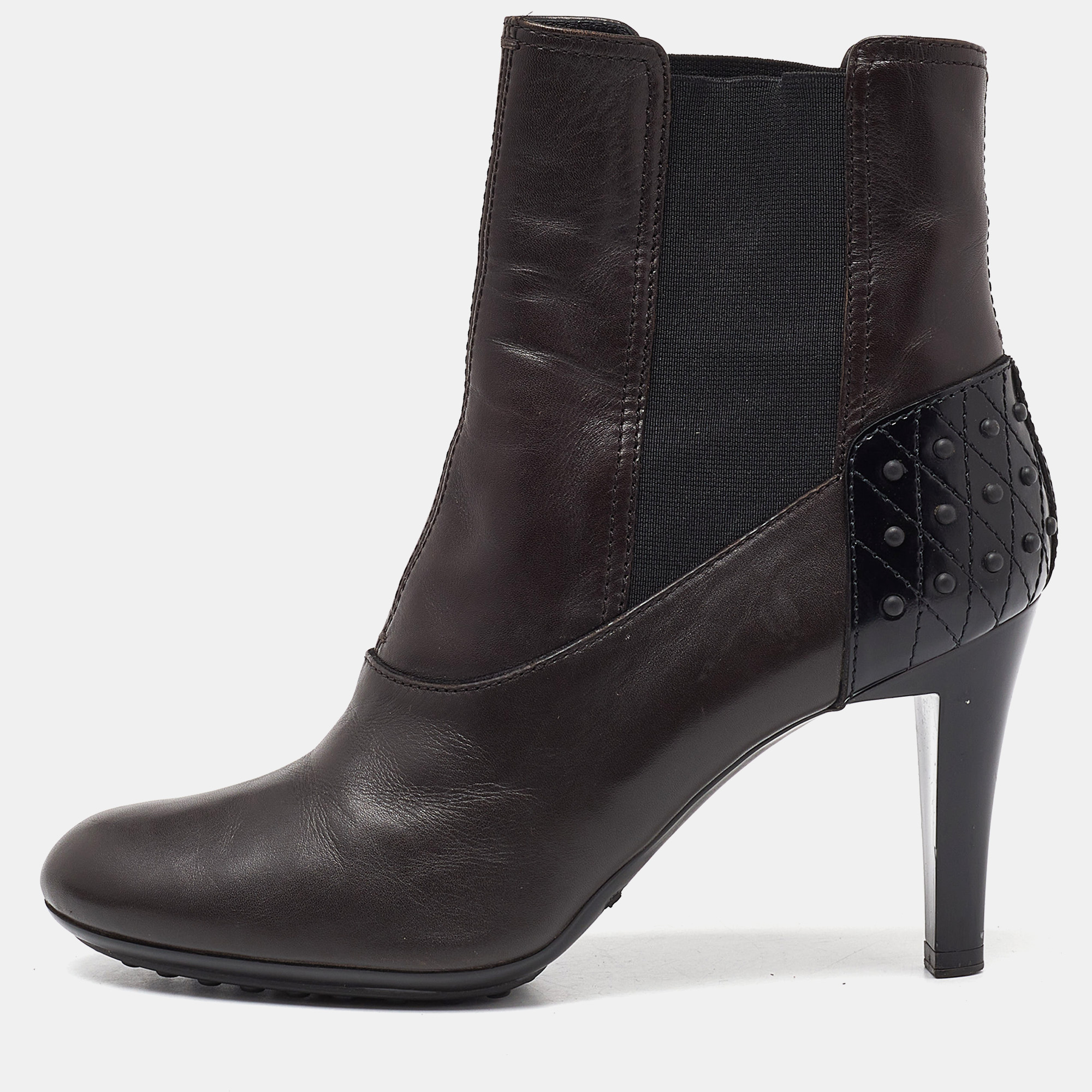 

Tod's Brown Leather Ankle Booties Size