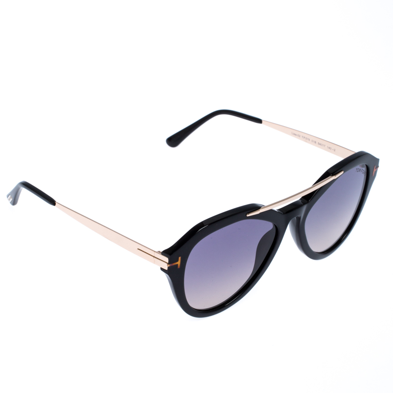 Pre Owned Tom Ford Black Smoke Lisa Sunglasses