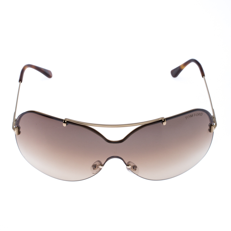 

Tom Ford Brown Mirrored Gradient TF519 Ondria Shield Sunglasses