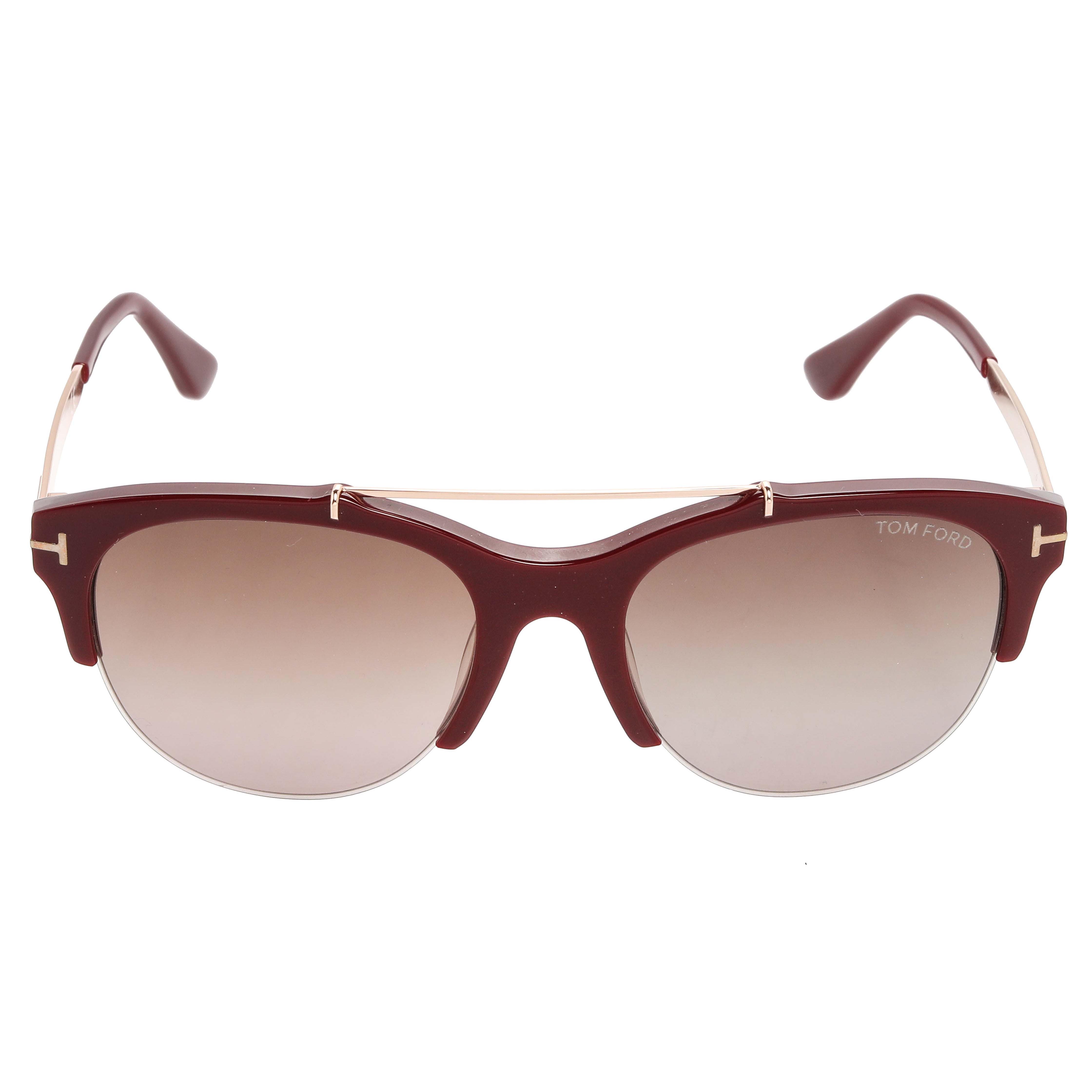 

Tom Ford Maroon/Grey Gradient Adrenne Semi Rimless Sunglasses, Burgundy