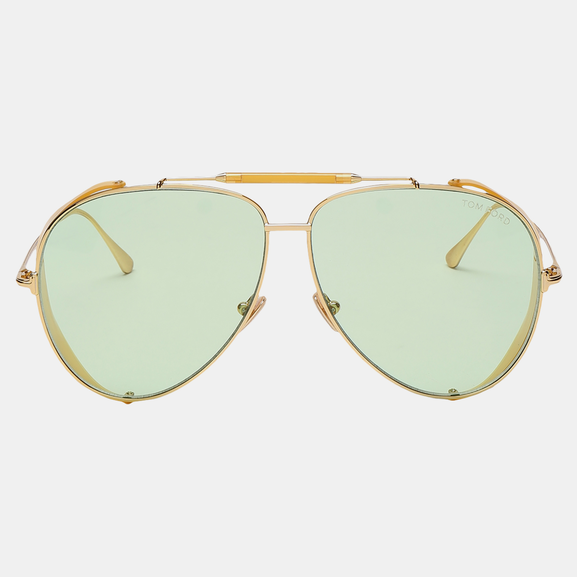 Pre-owned Tom Ford Metal Unisex Sunglasses 62 In Green