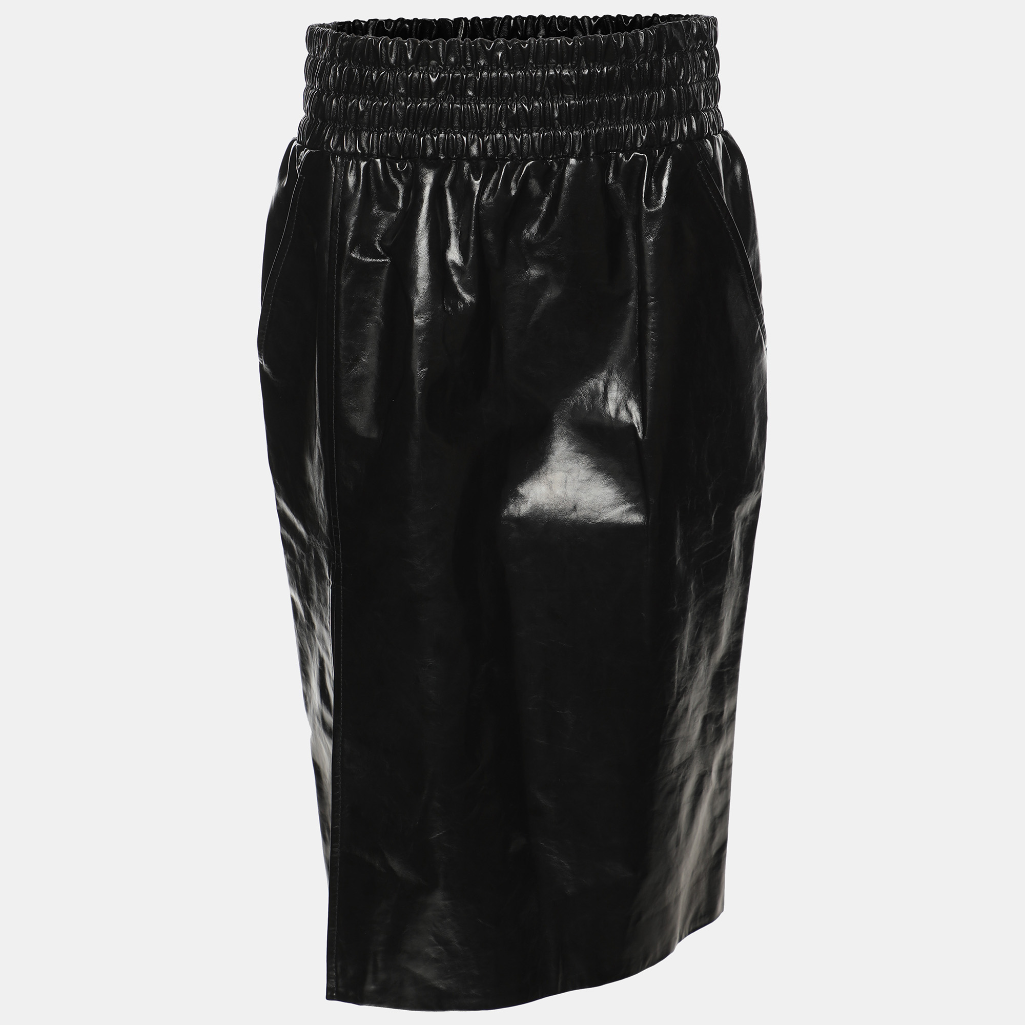 

Tom Ford Black Leather Knee Length Skirt S