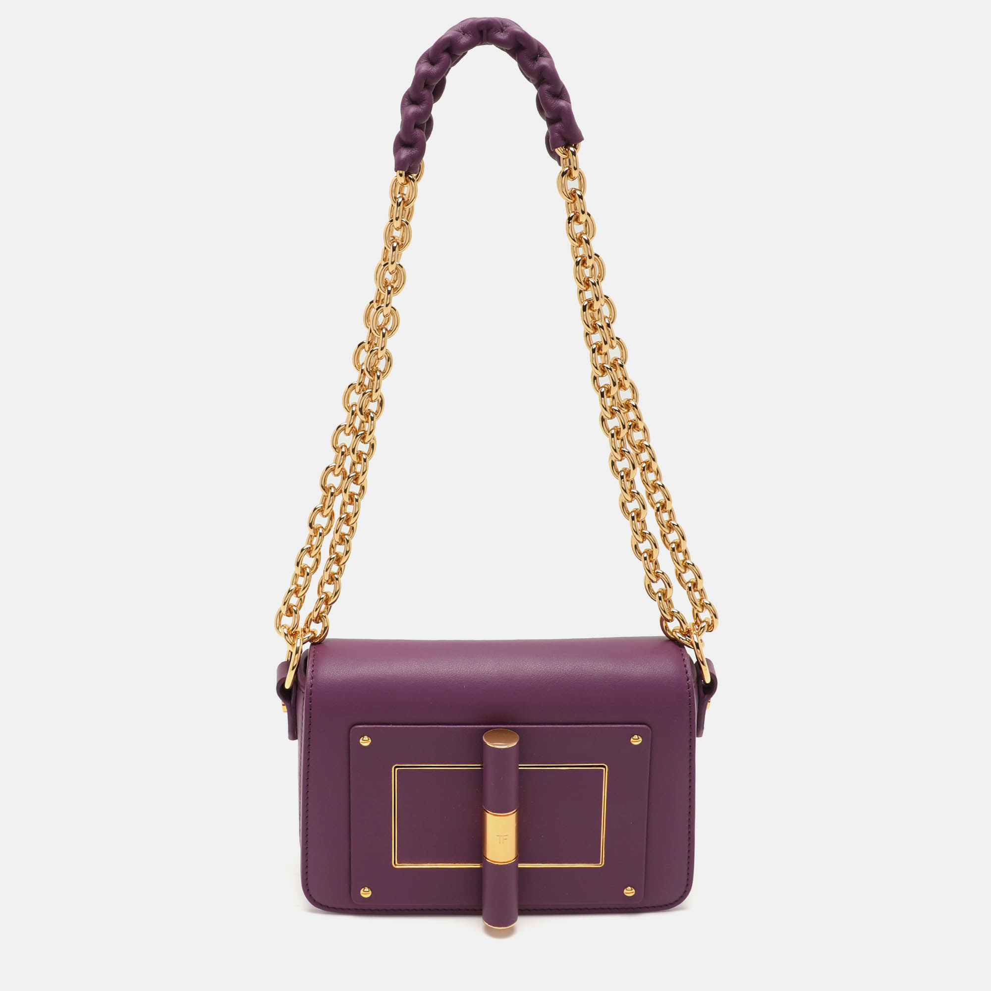 

Tom Ford Purple Leather Natalia Chain Shoulder Bag