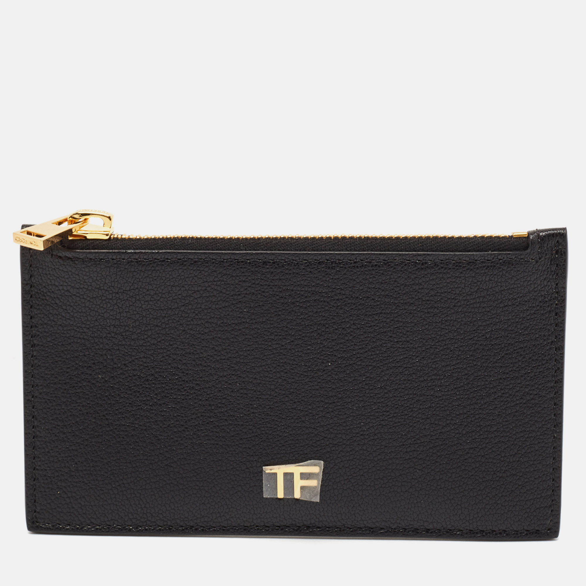 

Tom Ford Black Leather Zip Card Holder